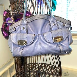 B’makowsky Blue Leather Handbag